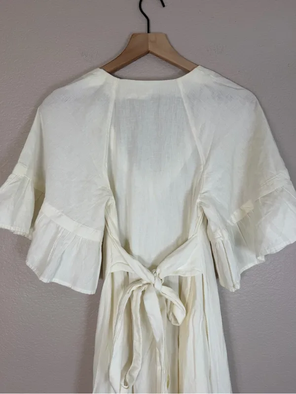 Free People Endless Summer What A Stunner Ruffle Midi Dress Ivory XS NEW $98 - Image 10