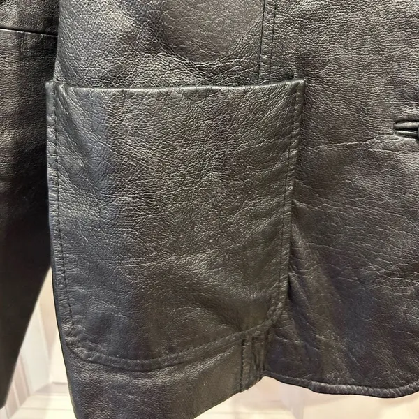 Uniform John Paul Richard Black Genuine Leather Blazer Jacket Size 8 RN 95619 - Image 2