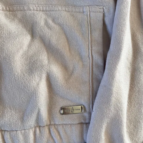 Abercrombie & Fitch Cropped Full Zip Hoodie Light Pink Hoodie | M - Image 3