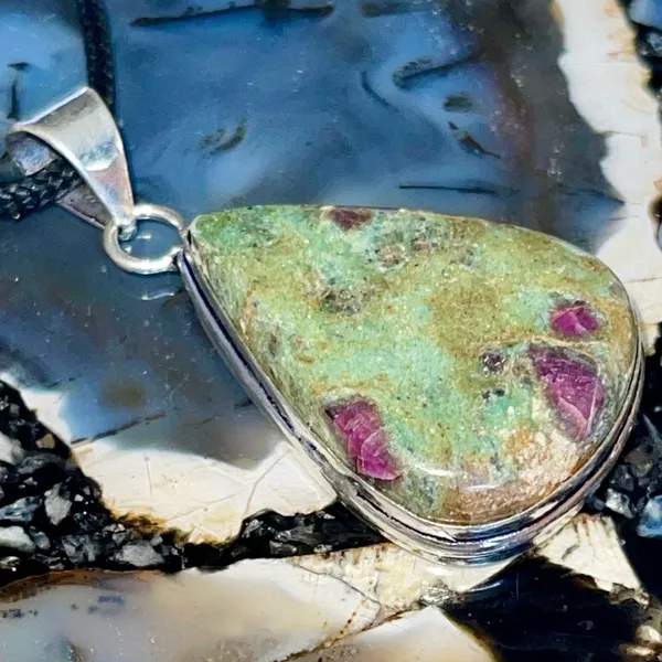 Ruby Fuchsite Crystal Pendant 2” Green - Image 10