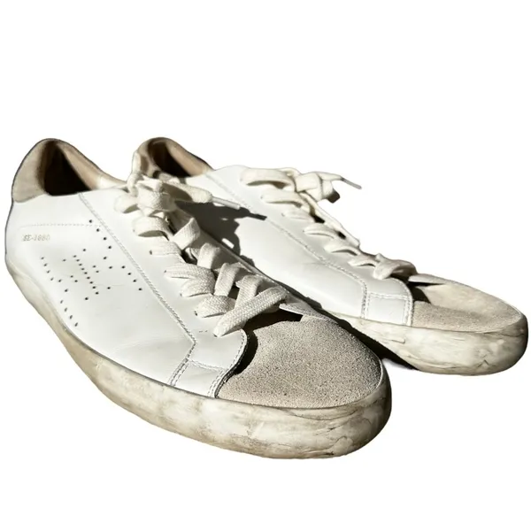 Sam Edelman Aubrie Leather Suede Sneakers Lace Up Low Top Perforated White 9M - Image 2