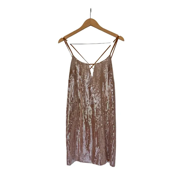 Equipment Femme Sequin Mini Dress Size XS V-Neck Strappy Back NEW - Image 3