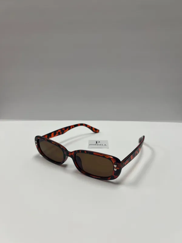 90s small retro sunglasses/ leopard 90s sunglasses Red - Image 2