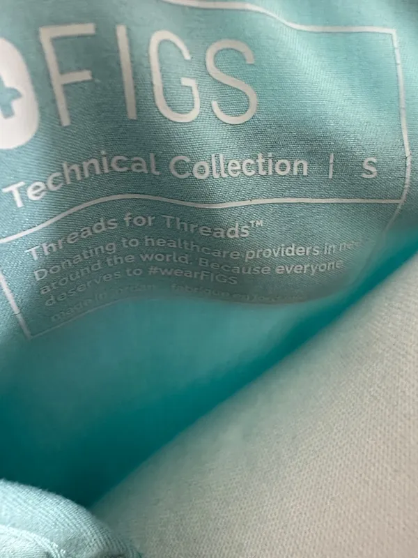 Figs Women's V-Neck Scrub Top in Aqua - Image 2
