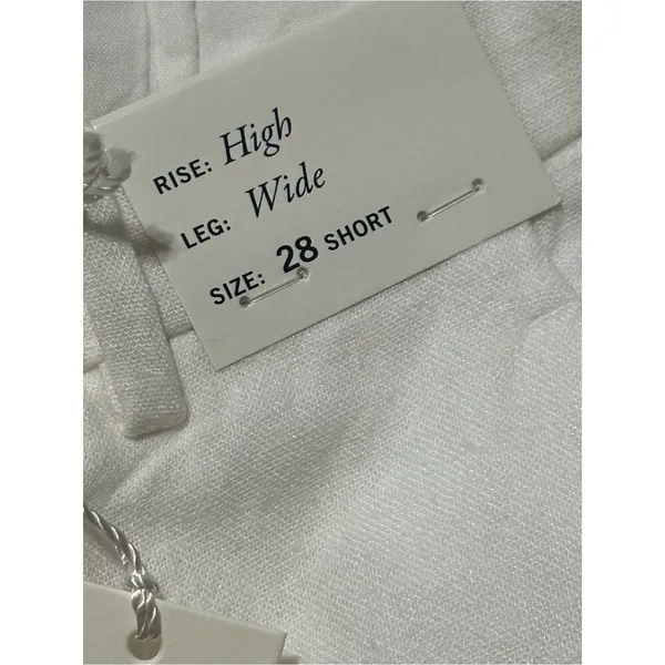 Abercrombie & Fitch NWT 28 White Wide Leg High Rise Linen Sloane Trousers Pants - Image 9