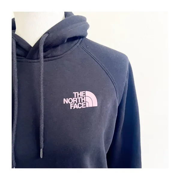 The North Face Hoodie Women's Medium Black Chest Logo Kangaroo Pocket Athleisure - Image 6