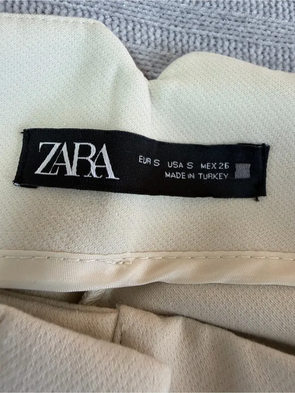 Zara Ivory High-Waist Tailored Trousers - Image 2