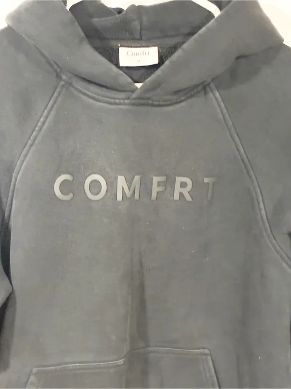 Comfrt Charcoal Grey Unisex Tranquil Hoodie Pullover Sweatshirt Size Medium - Image 2