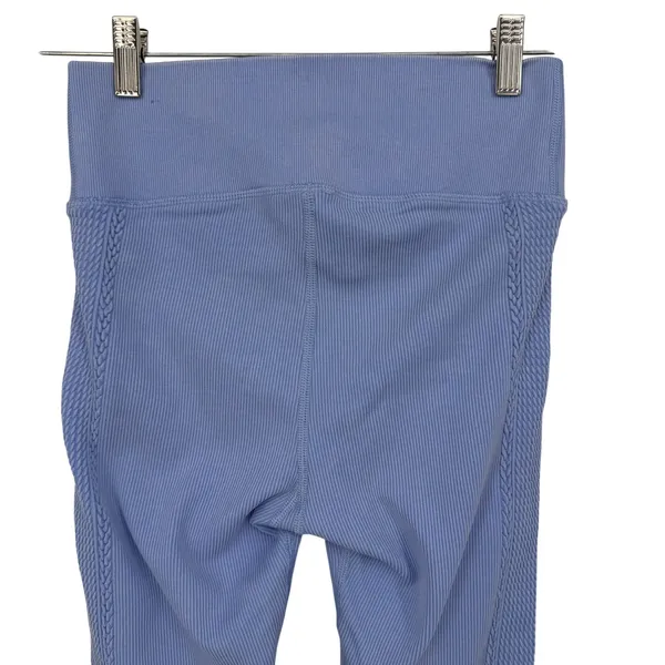 OFFLINE by Aerie Leggings Womens M Periwinkle Blue Ribbed Braided High Waist - Image 6