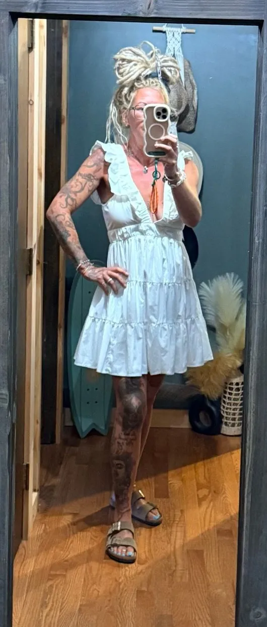 Abercrombie cotton ruffled babydoll dress S - Image 4