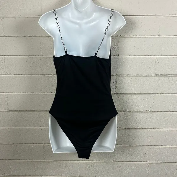 Princess Polly Mia black bodysuit with chain straps size 6 - Image 2