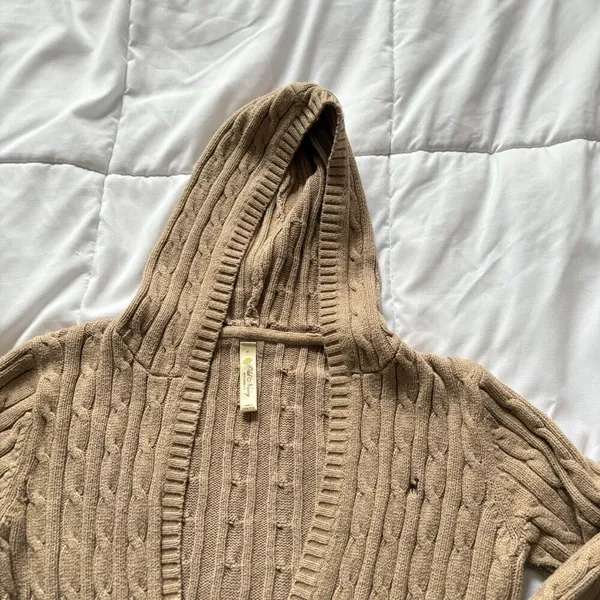 Vintage 90s Y2K Old Navy Brown Sweater Long Sleeve‎ Pockets Womens Size Small - Image 3