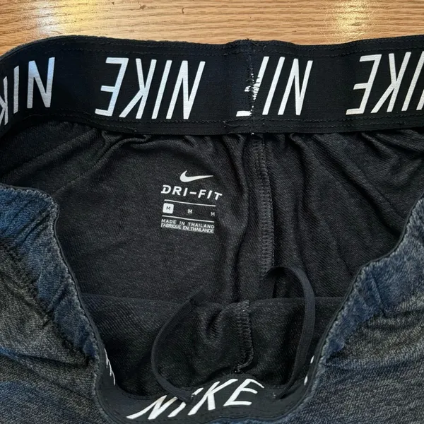 Nike Dri Fit Shorts Adult Medium Gray Swoosh Mid Rise Polyester Draw String - Image 3
