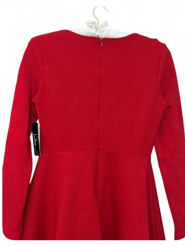 NWT Lulus Women’s Red Forever Chic Red Long SleeveMidi Dress Size Medium - Image 14