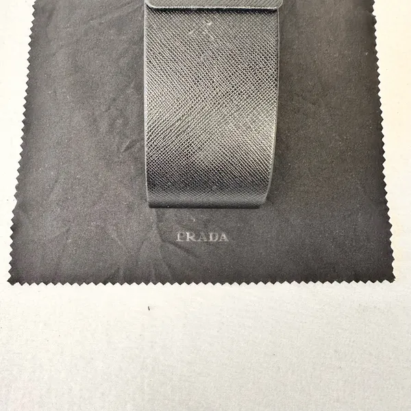 Prada Hard Case Black For Sunglasses Black Faux Leather Cloth Flip Top Magnetic - Image 5