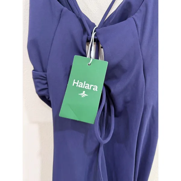 Halara Navy Blue Softlyzero Airy Ruched Side Slit Evening Midi Dress New Size XS - Image 5