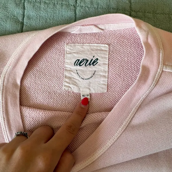 Aerie Pink Crewneck Sweatshirt Oversized - Image 2