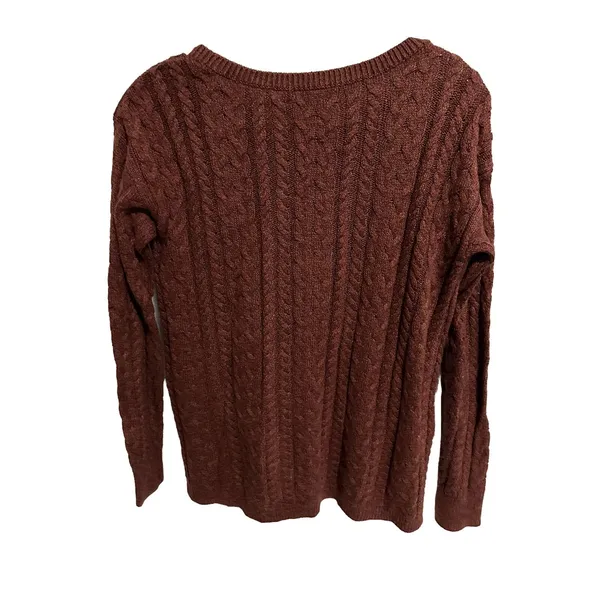 American Eagle Cable Knit Sweater Side Zipper Size‎ S Rust Color - Image 6