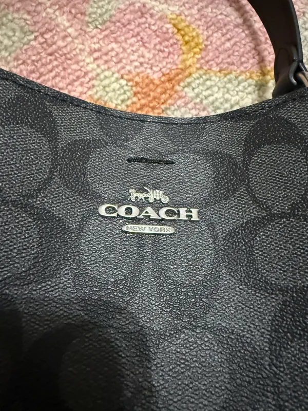 Coach 2312 Black/Grey Signature Coated Canvas Small Town Bucket Bag - Image 3
