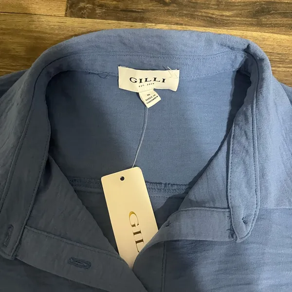 NWT Gilli Medium Blue Wrap Drape Dress‎ Medium Blue - Image 3