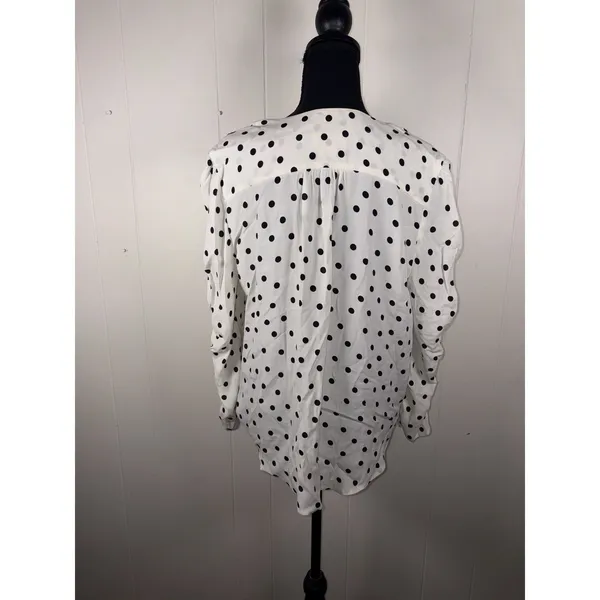 MAEVE‎ Anthro Jourdain Polka Dot Long Sleeve V-Neck Large - Image 2