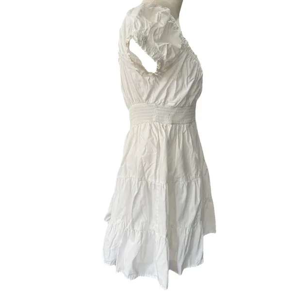 Altar'd State White Smocked Sweetheart Mini Dress L Little White Dress Bridal - Image 3
