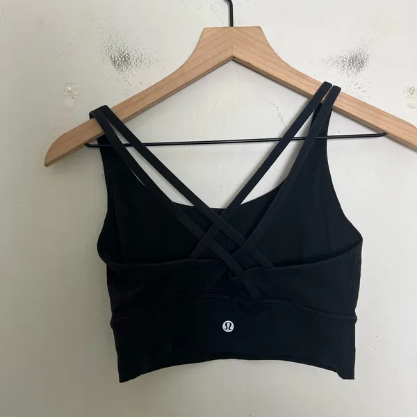 LULULEMON- Energy Bra Long Line Black Size 6 - Image 3