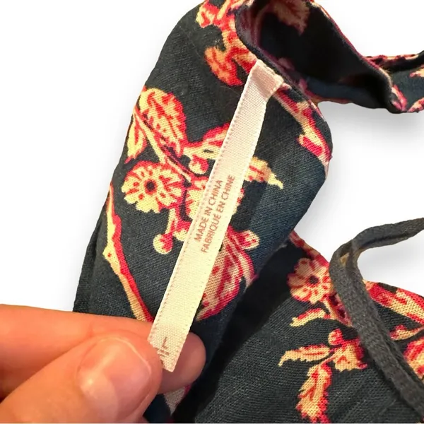 Free People Poolside Navy Blue & Pink Floral 3 Piece Set Sz‎ L - Image 10
