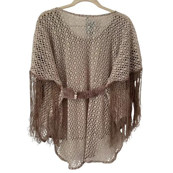 Free People New Romantics Open Crochet Fringe Top Size Small - Image 2
