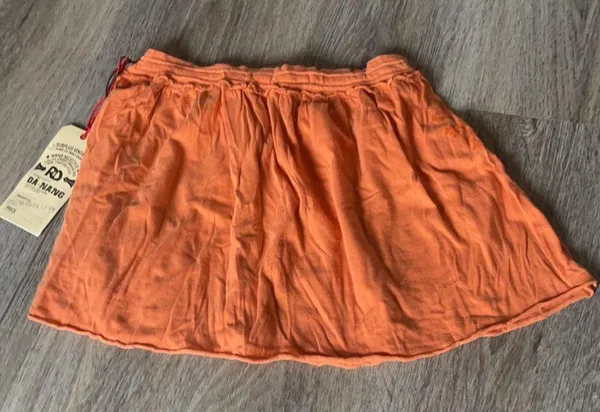 Da-Nang 100% Cotton Orange Skirt Size XS - Image 9