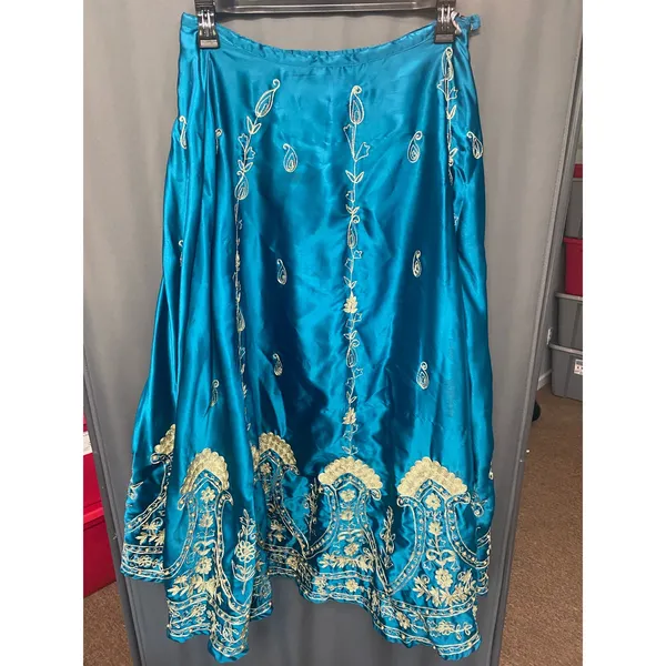 Soft Surroundings peacock teal Indian embroidered vintage medium (b57) - Image 11