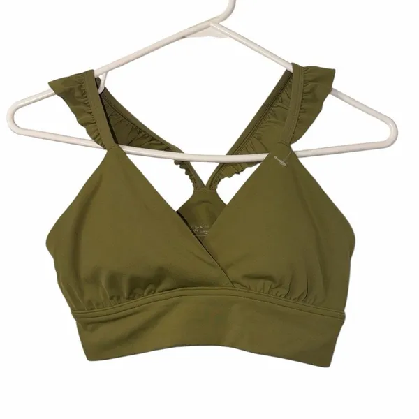 OFFLINE By Aerie Real Me XTRA Ruffle Green Sports Bra(Size Medium) - Image 6