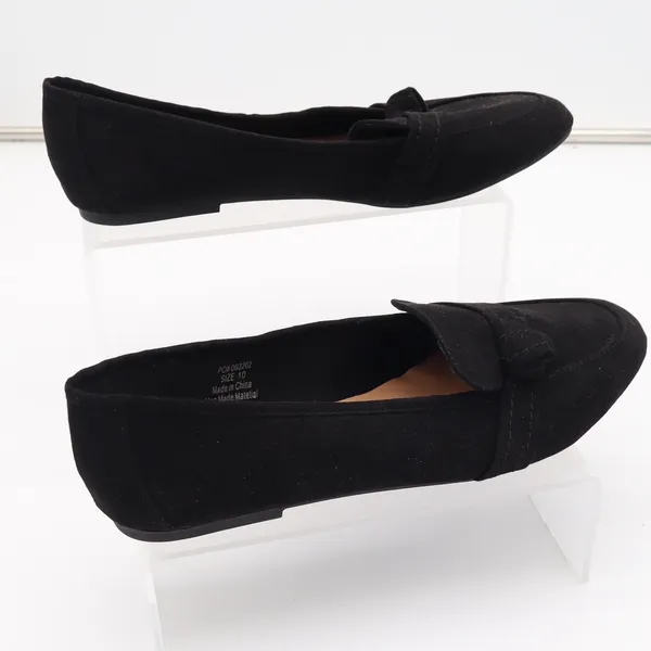 C Label Womens Black Faux Suede Loafers Flats Size 10 Slip On Shoes - Image 2
