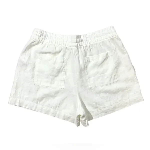 GAP Linen Blend White Pull On Drawstring Shorts - Image 6