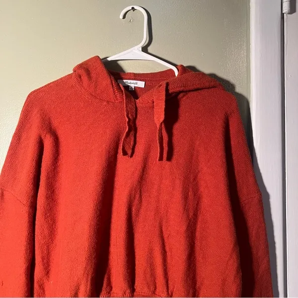 Madewell Women's Size Medium Clairview Hoodie Sweater Maple Glow‎ Orange NC682 - Image 6