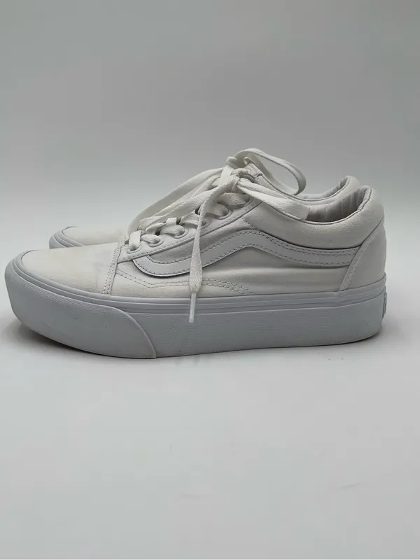 VANS Old Skool Platform White Shoes Women’s Size 7 Unisex Skate Sneakers Casual - Image 2