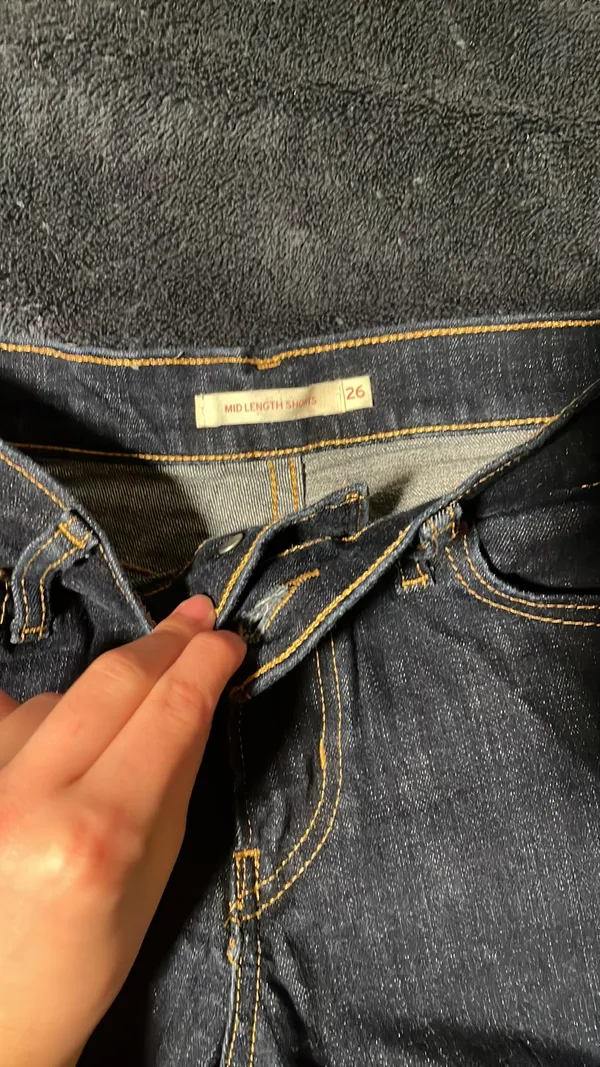 Levi’s Jean Shorts Denim Dark Wash Mid Length - Image 3