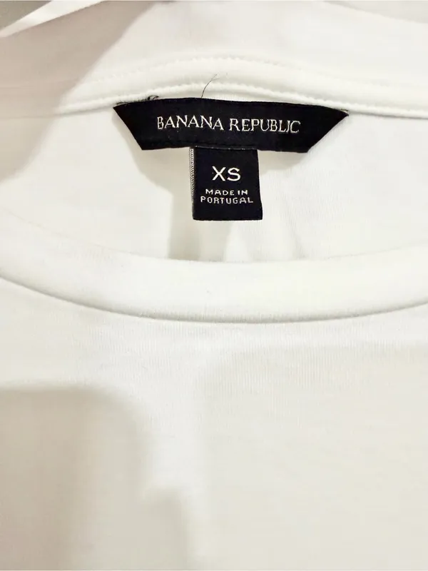 Banana Republic White Cotton Pleated Back Top Quiet Luxury Minimalist XS - Image 4
