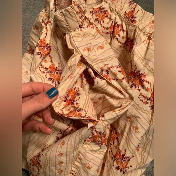 Free people gaia printed Floral Patterned Cream mini Skirt medium - Image 11