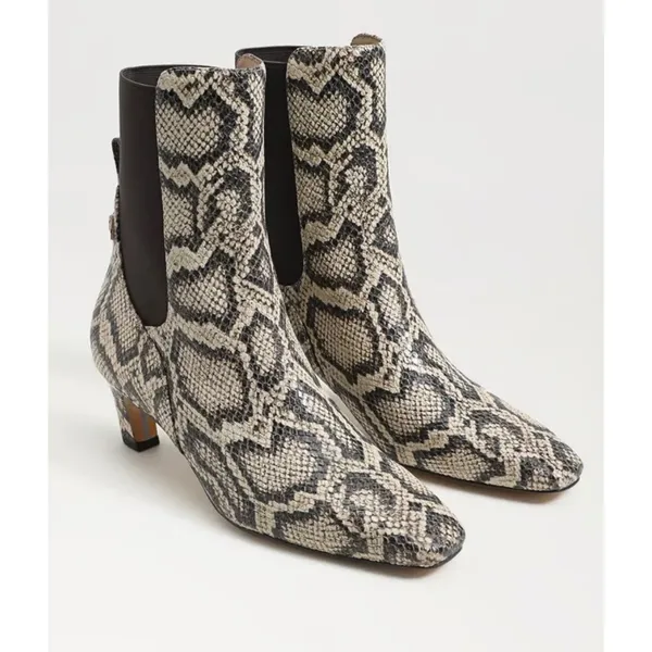New! Sam Edelman Margo Kitten Heel Booties – Roccia Grey Snake Print – Size 6 - Image 2