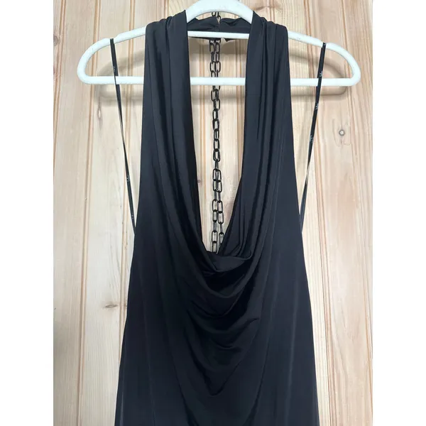 NWT Lulus Eye-Catching Silhouette Black Cowl Neck Halter Maxi Dress Holiday Sz S - Image 4