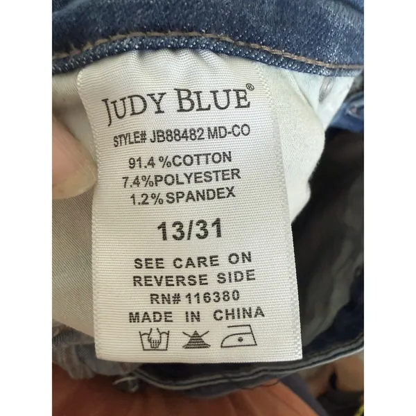 Judy Blue Jeans Women 13/31 Blue Denim Control Top Flare High Rise Stretch - Image 8