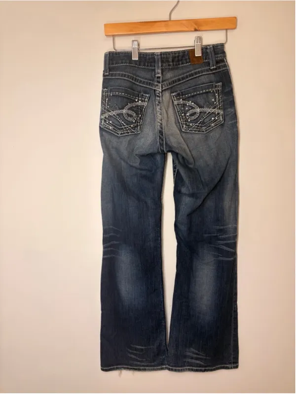 BKE Kate Jeans Womens 27 Bootcut Medium Wash Studded Stretch Denim Embellished - Image 2
