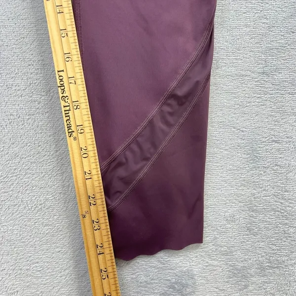Lululemon Wunder Train High Rise Crop 21'' Women 10 Purple Culf Mesh Scallop Hem - Image 11