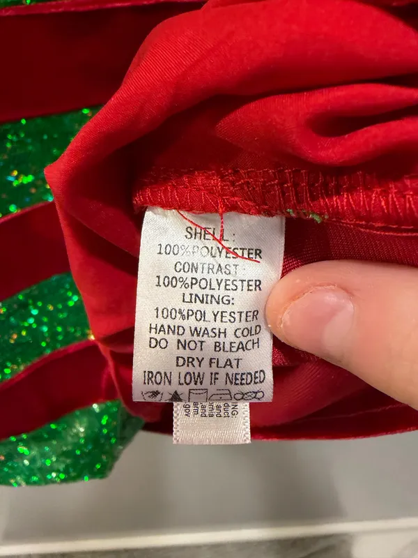 Fantastic Fawn Holly Jolly Striped Sequin Christmas Festive Oversized Top / Dress Red Green - Image 6