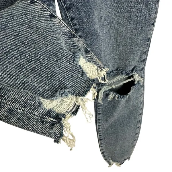 Good American Good Waist Good Crop Jeans Distressed Medium Wash Size 6 - Image 8