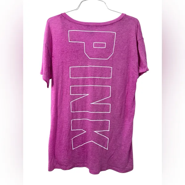 Victoria’s Secret Pink Magenta V-Neck Tee - Image 2