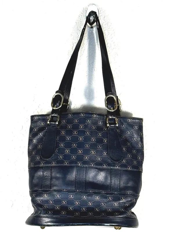 VINTAGE Valentino Garavani Monogram Tote Shoulder Bag & Matching Pouch Clutch - Image 3
