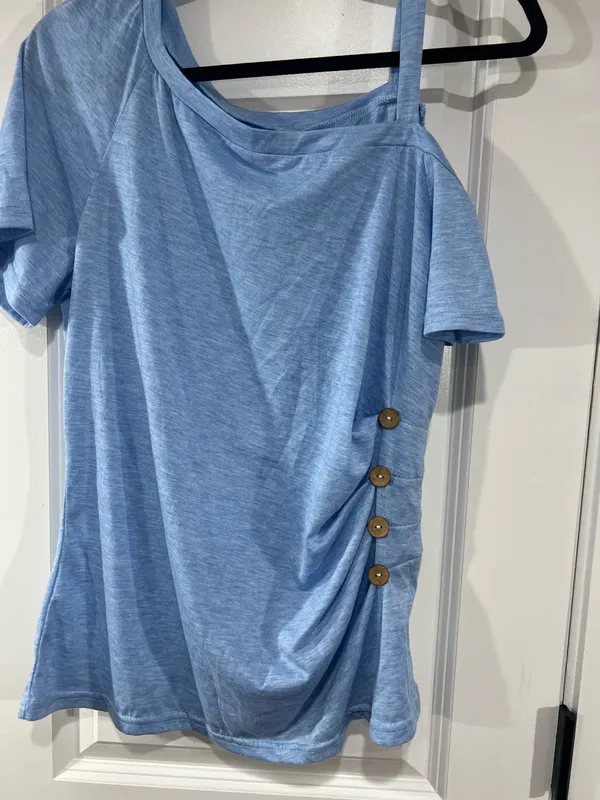 SheIn Pretty powder blue off the shoulder top - Image 3
