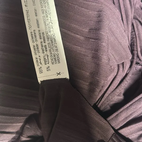 Zara Plum Pleated Cutout Waist Maxi Dress Size Small - Image 3